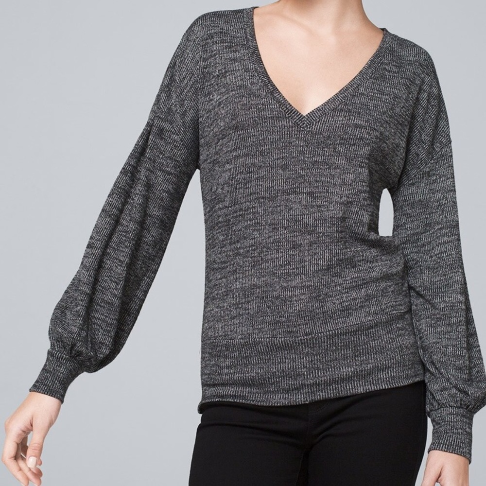 White House Black Market cozy v neck sweater XXS